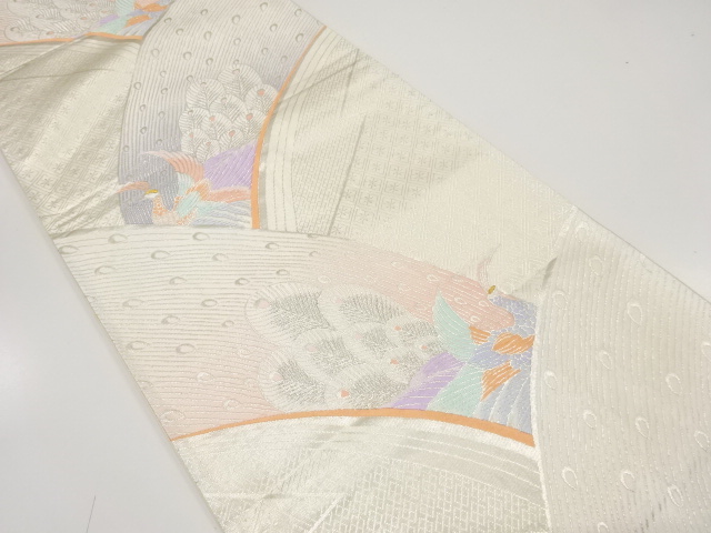 JAPANESE KIMONO / ANTIQUE FUKURO OBI / SILK / WOVEN CLASSICAL PATTERN